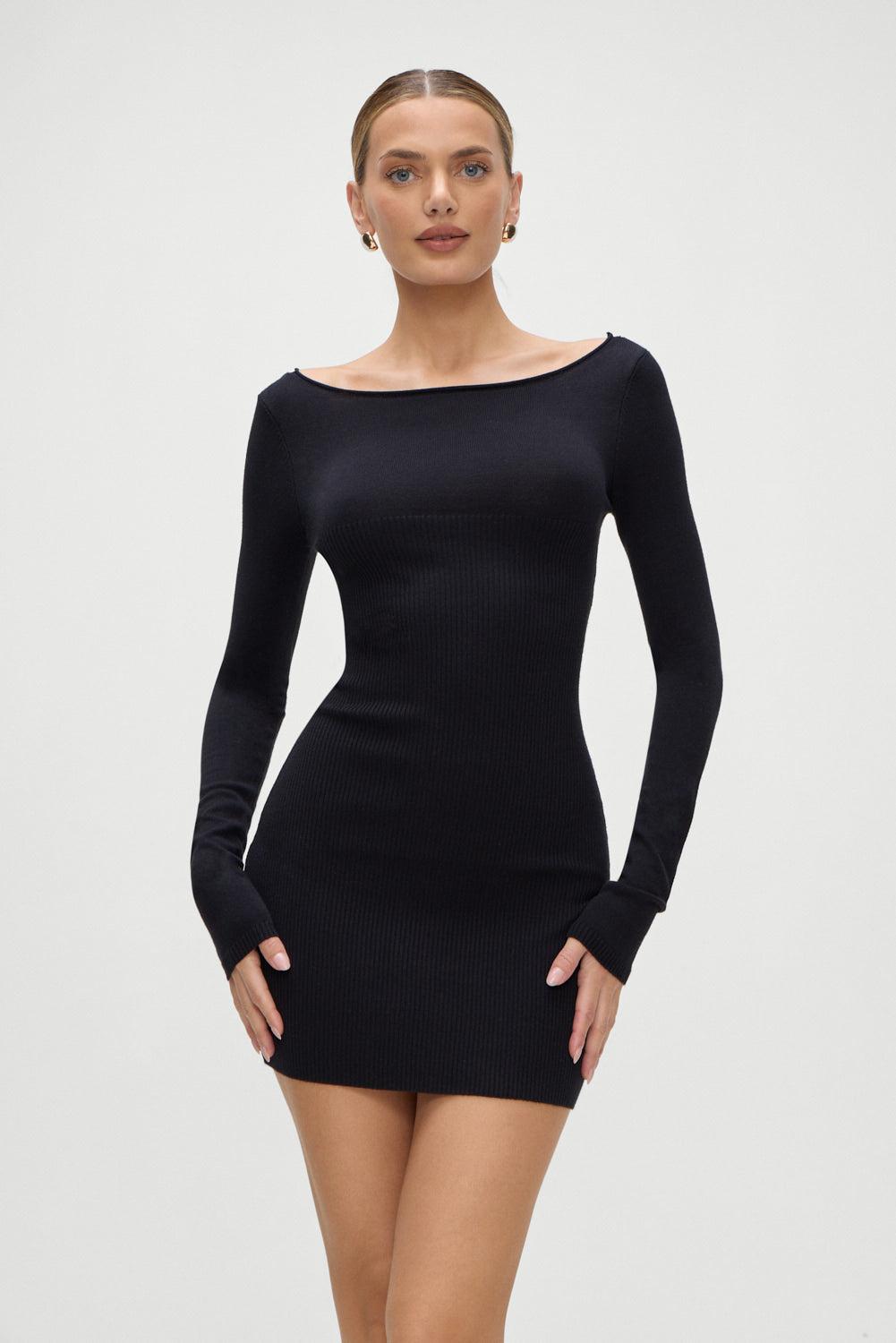 Luca Knit Mini Dress - Black Product Image