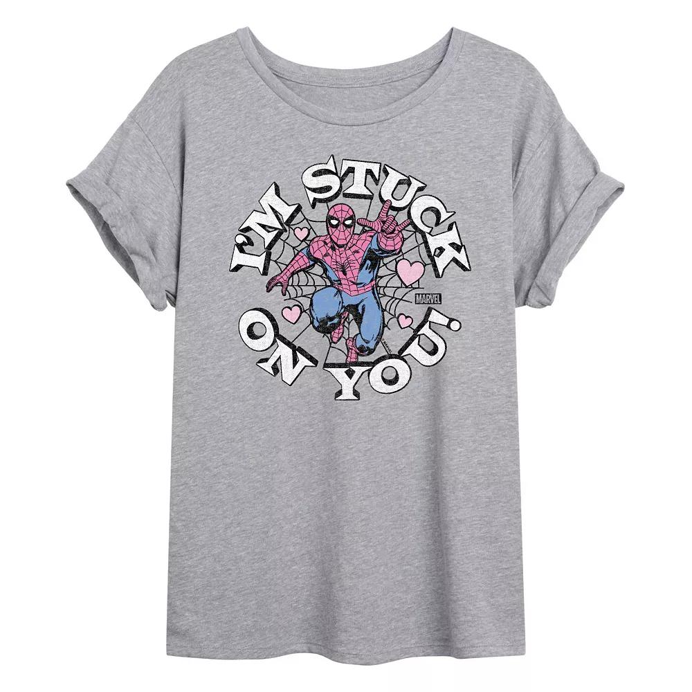 Juniors' Marvel Spider-Man I'm Stuck On You Over Product Image