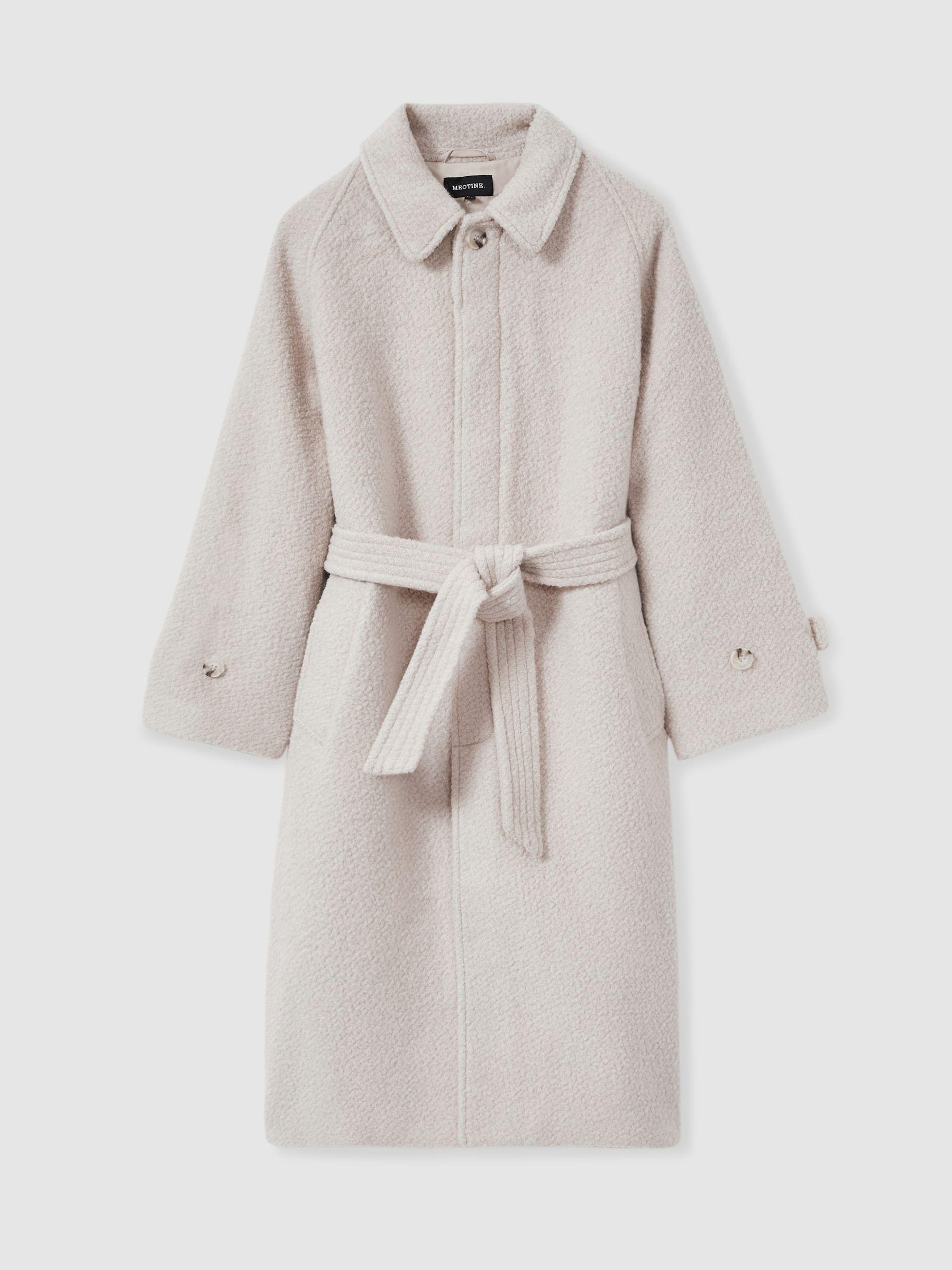 Meotine Wool-Blend Bouclé Coat in Cream Product Image