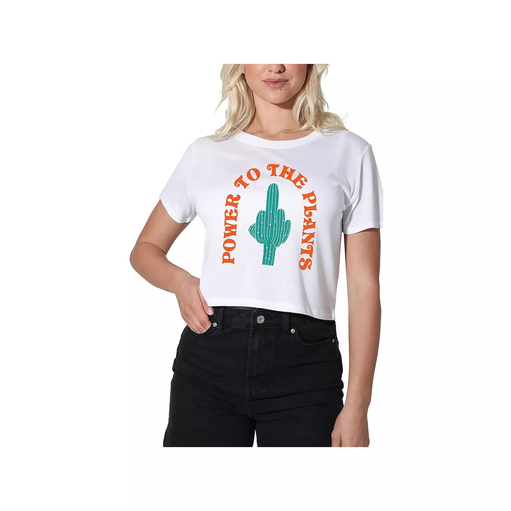 Women's Suburban Riot Power to the Plants Graphic Crop Top, Girl's,  Product Image