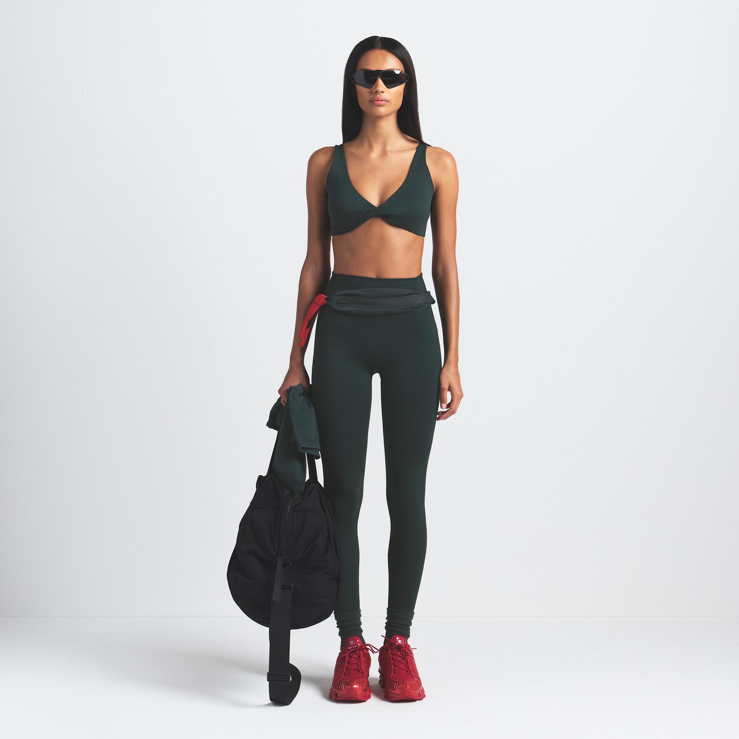 Nike Womens SKIMS Matte Twist-Front Bra | BABRA9481W-DKT Product Image