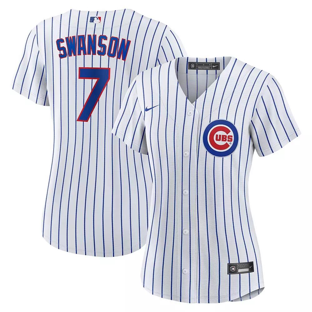 Women's Nike Dansby Swanson White/Royal Chicago Cubs Home Replica Player Jersey,  Product Image