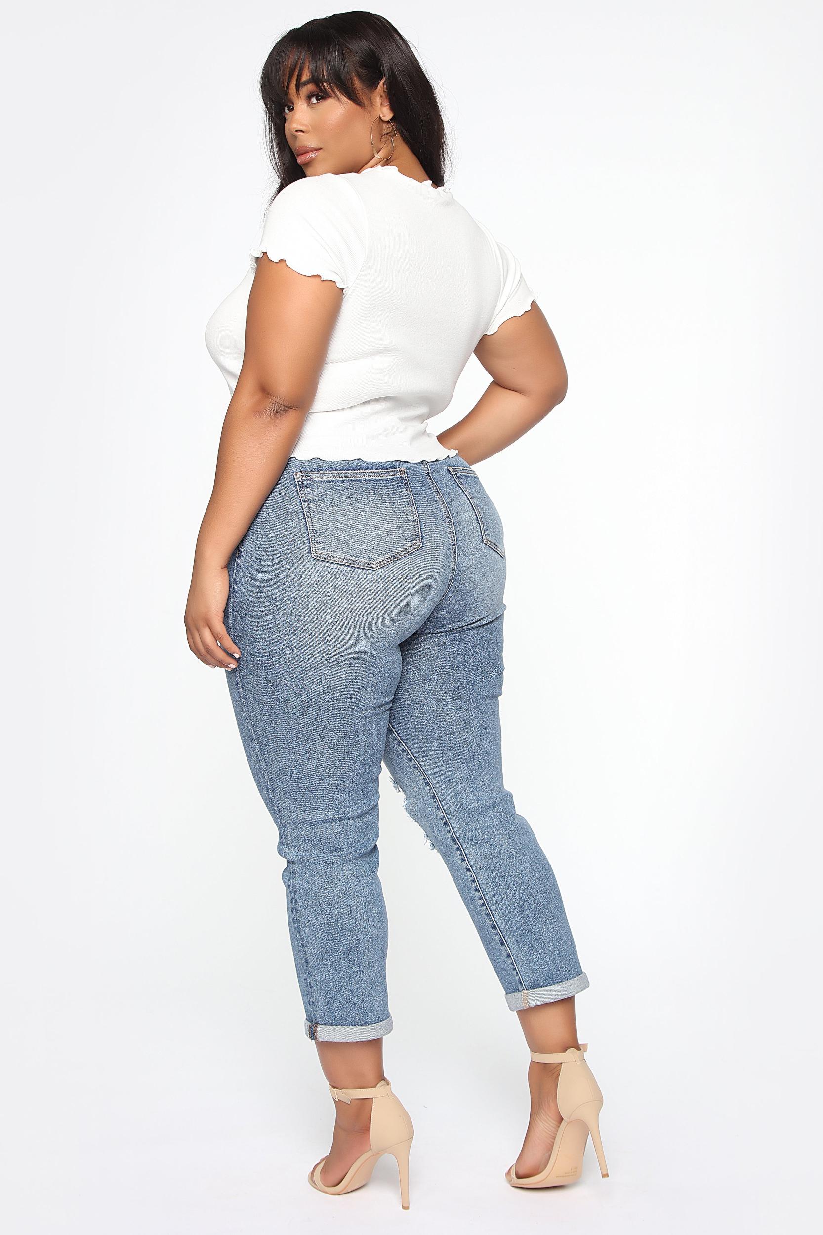 Need A New High Rise Mom Jeans - Medium Blue Wash Product Image