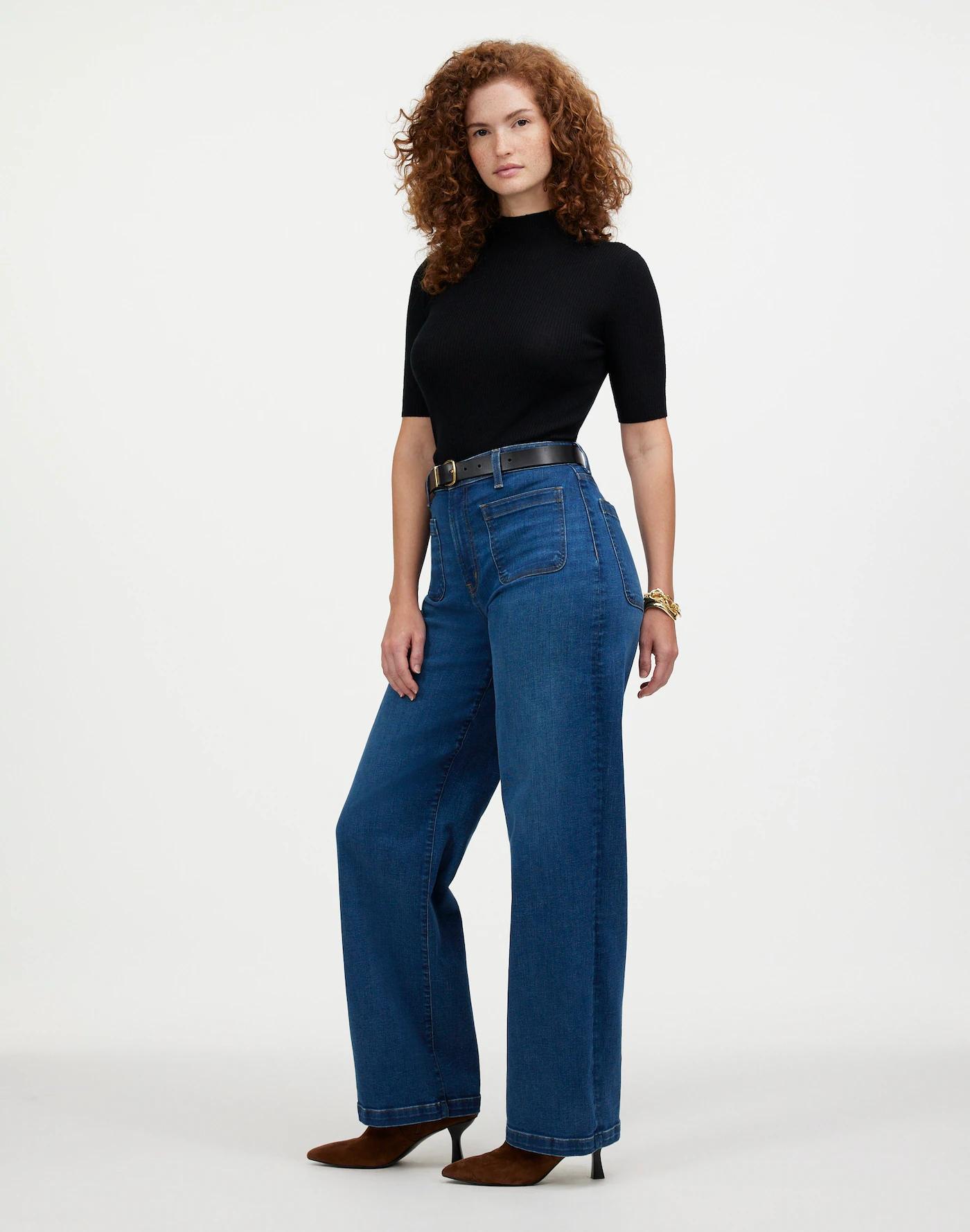 The Curvy Emmett Wide-Leg Jean: Patch Pocket Edition Product Image