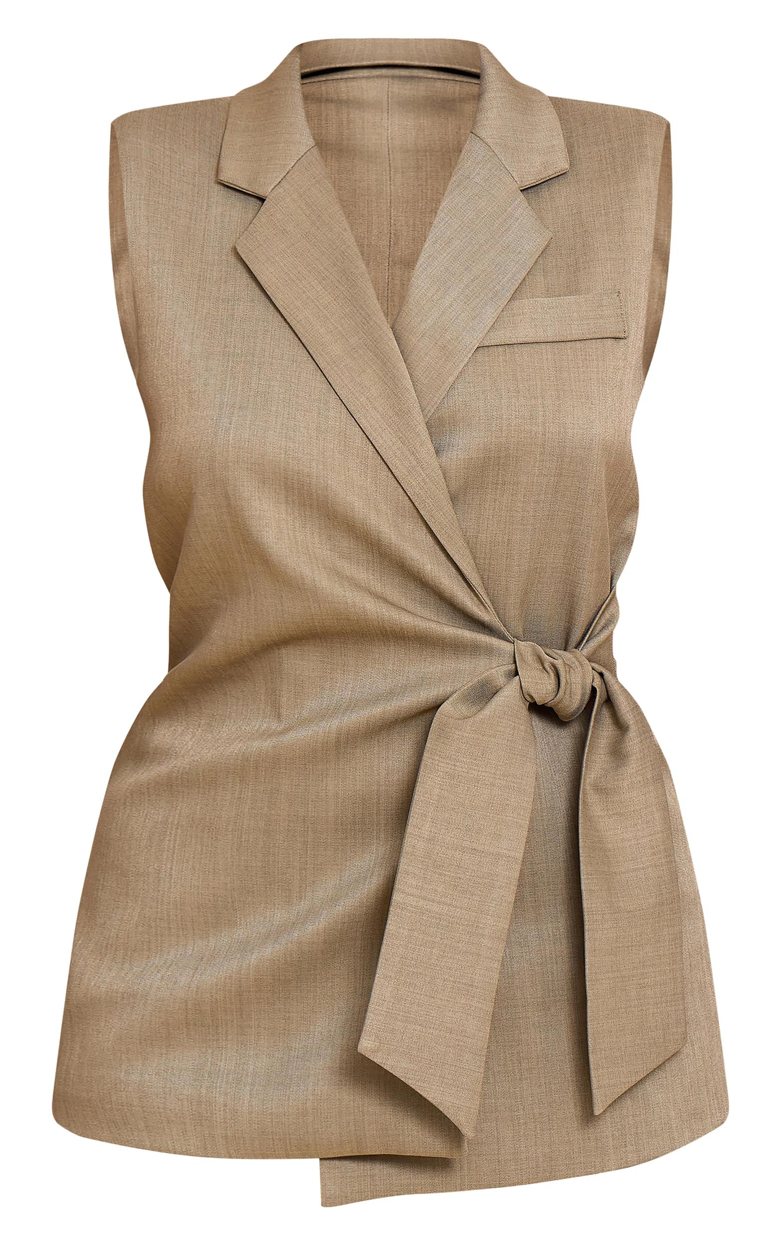 Olive Tie Waist Vest Product Image