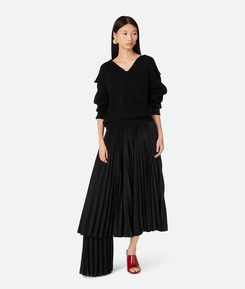 Women's Cotton Rib Jumper in Black Product Image