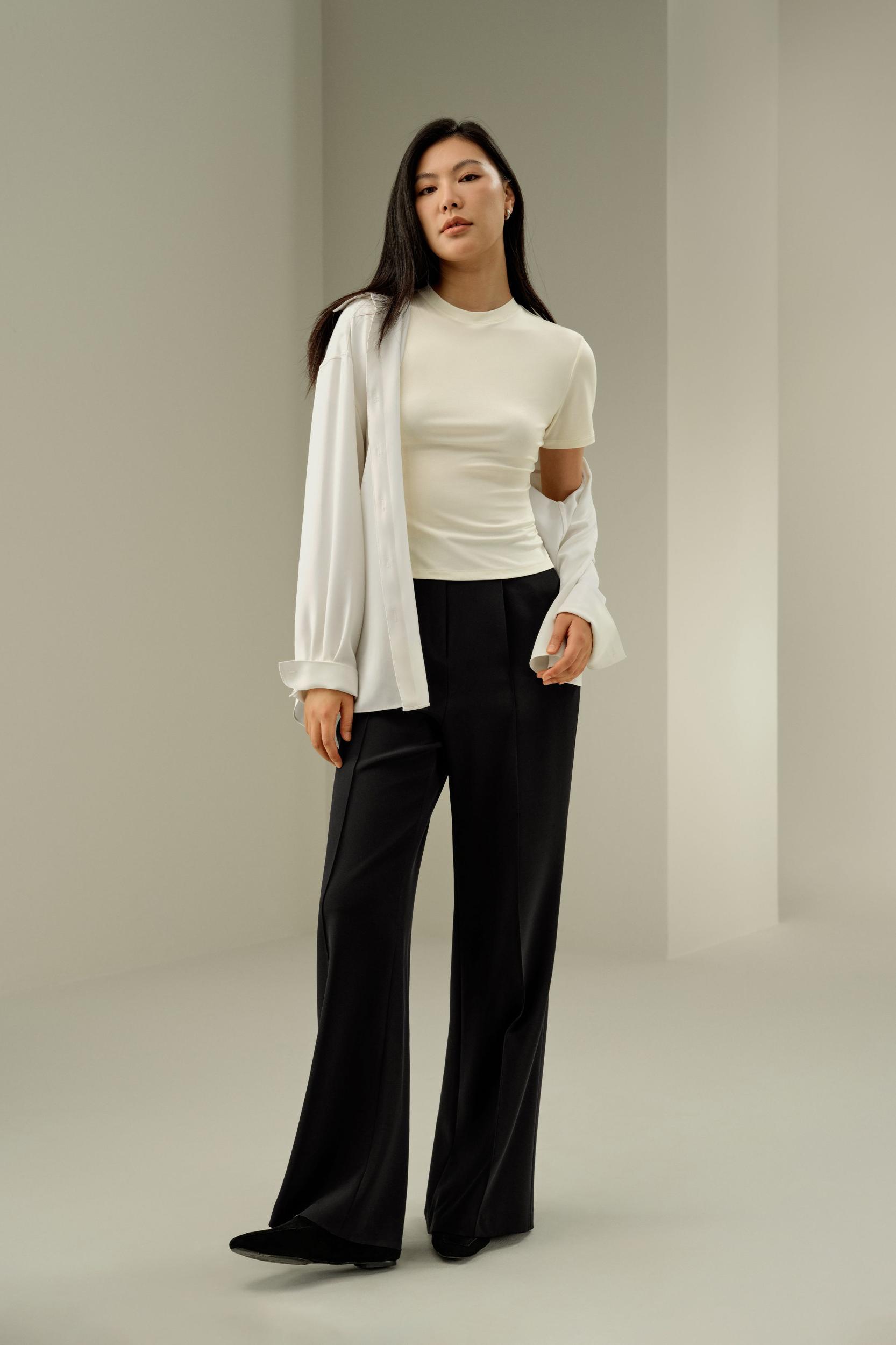 Slim Fitted Silk Jersey Tee Product Image