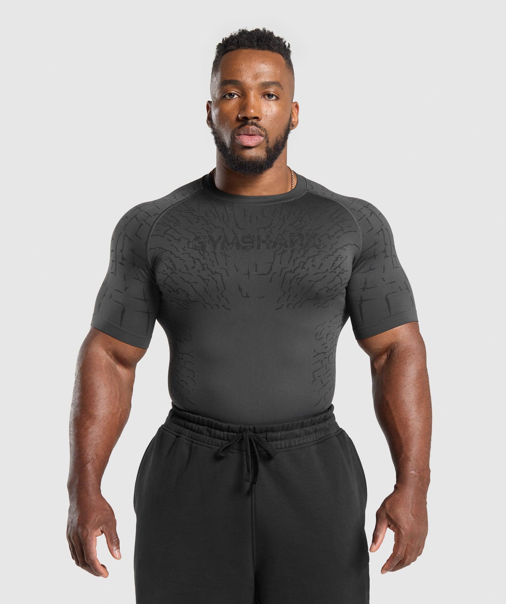 Gymshark Tectonic Seamless T Shirt - Asphalt Grey/Black Male Product Image