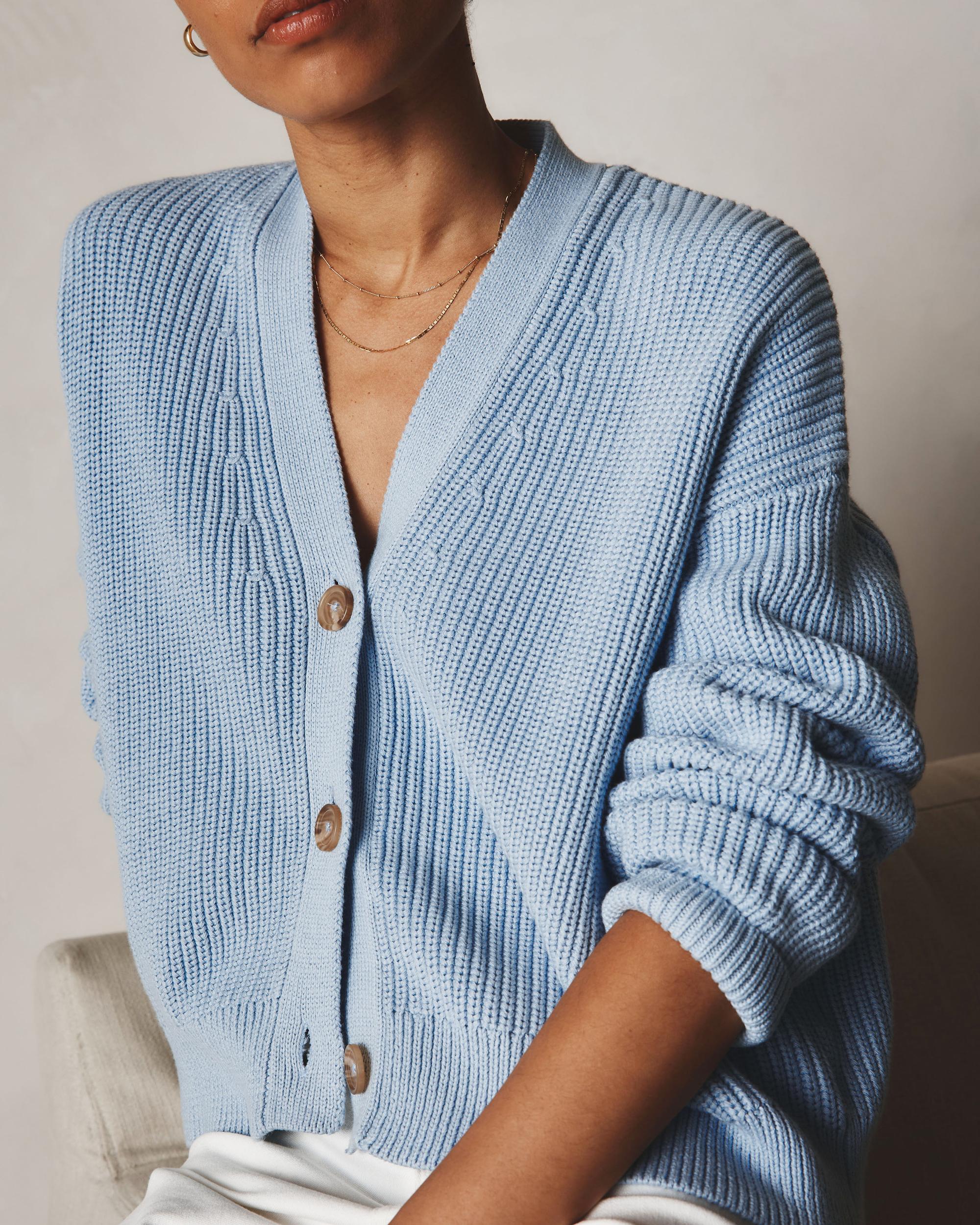 Quince | Women's Fisherman Boxy Cropped Cardigan Sweater Organic Cotton Product Image