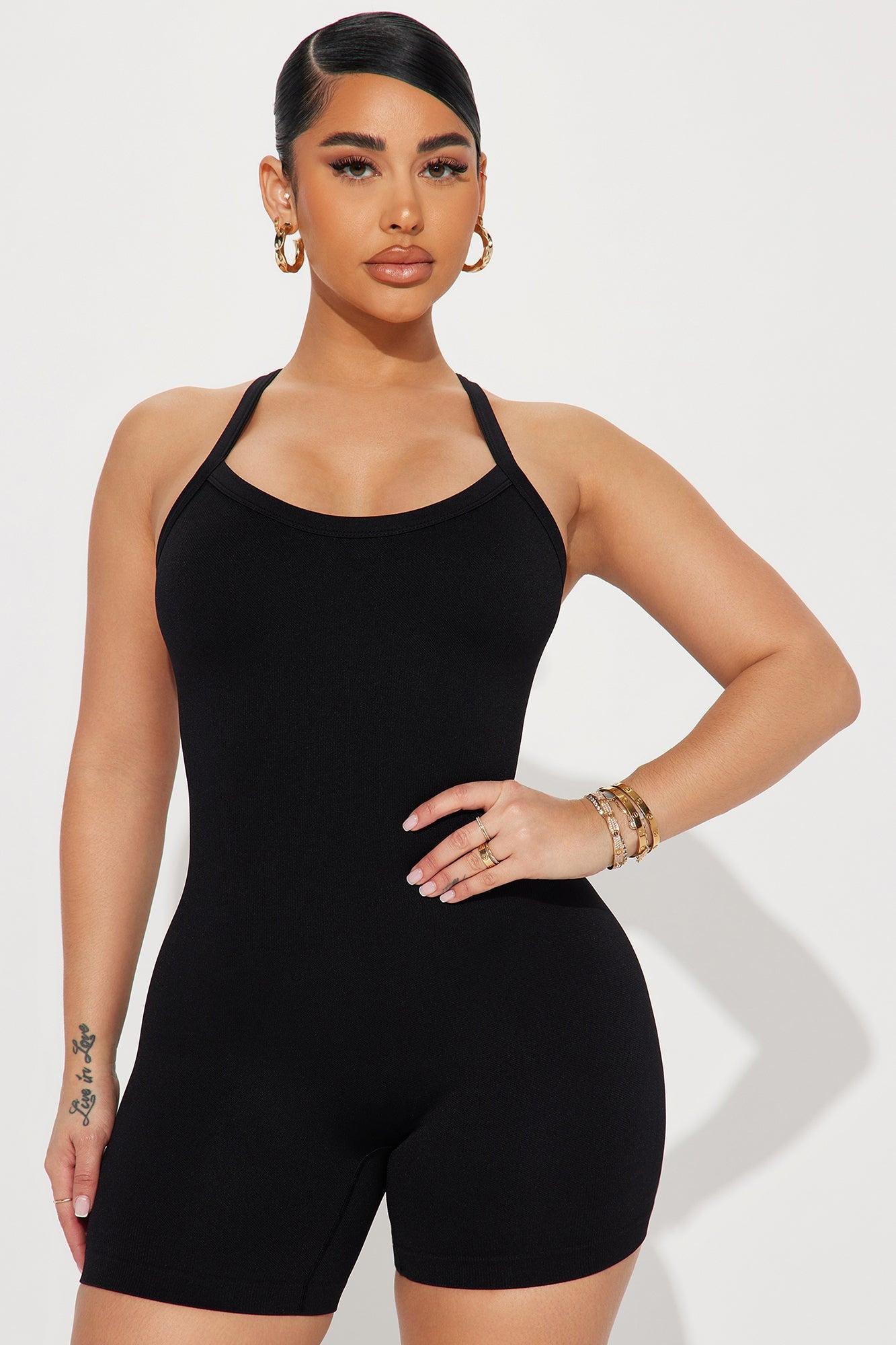 Yovanna Seamless Romper - Black Product Image