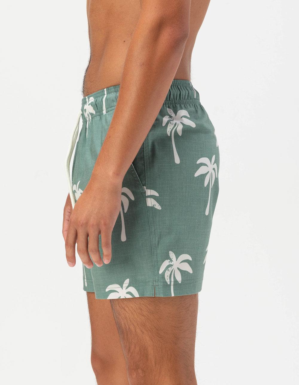 RSQ Mens Big Palms Swim Shorts - DK GREEN Product Image