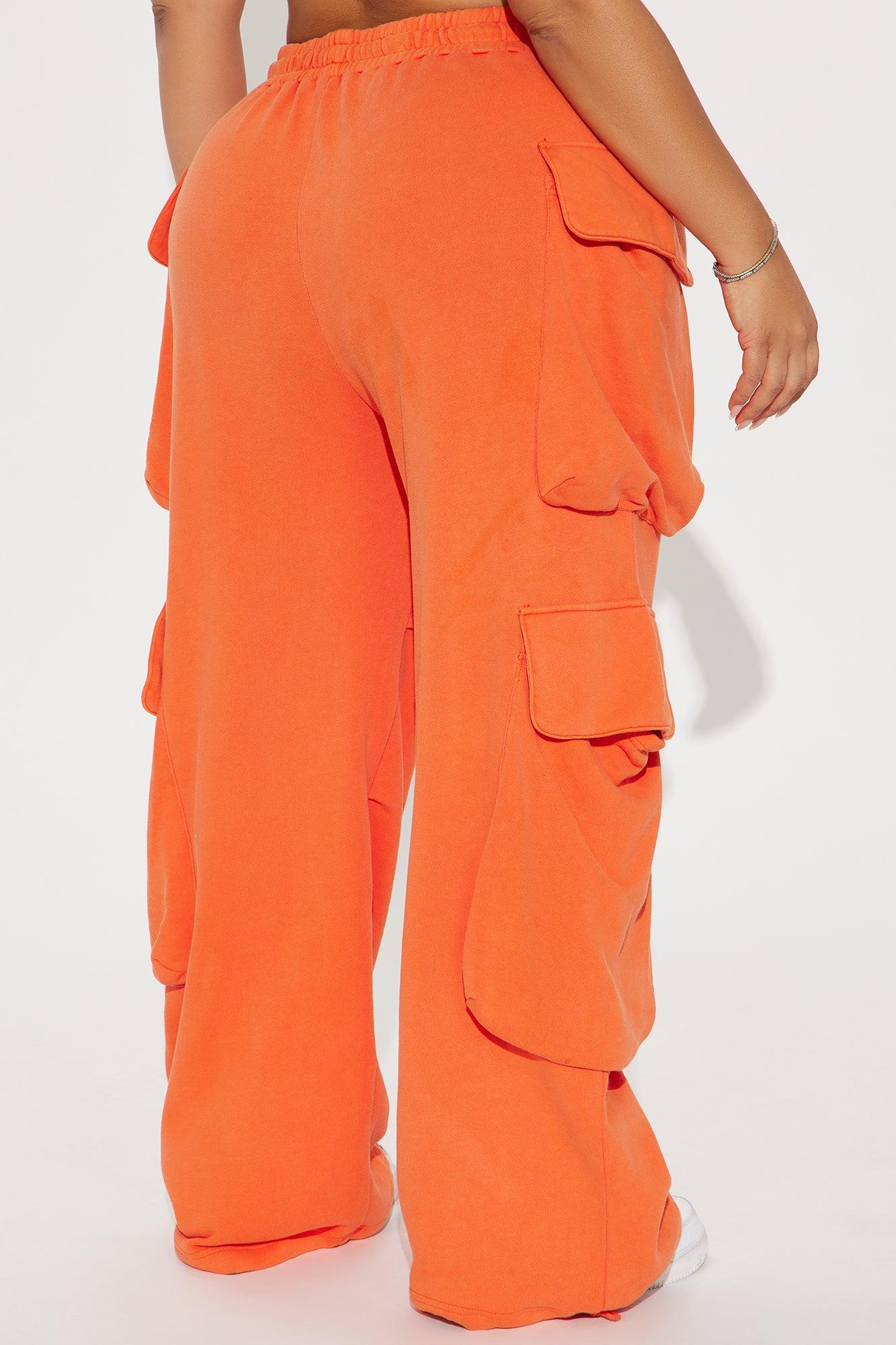 Kayla Cargo Sweatpants - Orange Product Image