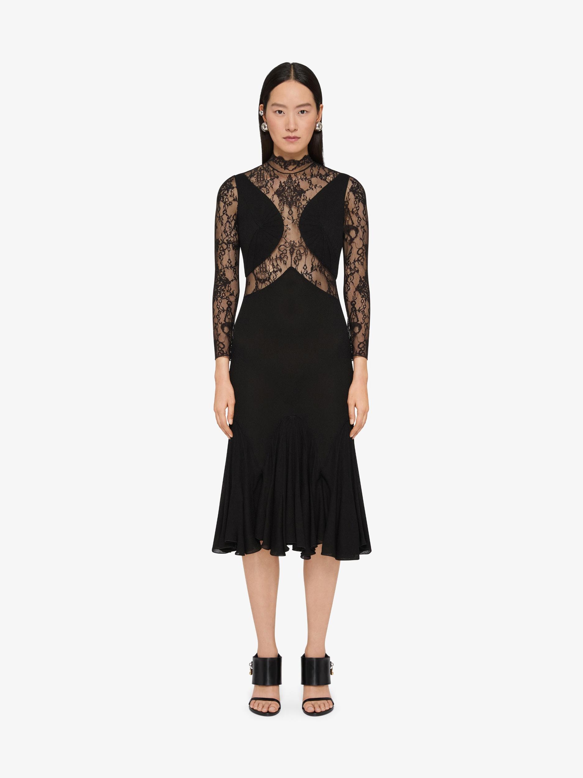 Dress in chandelier lace and jersey Product Image