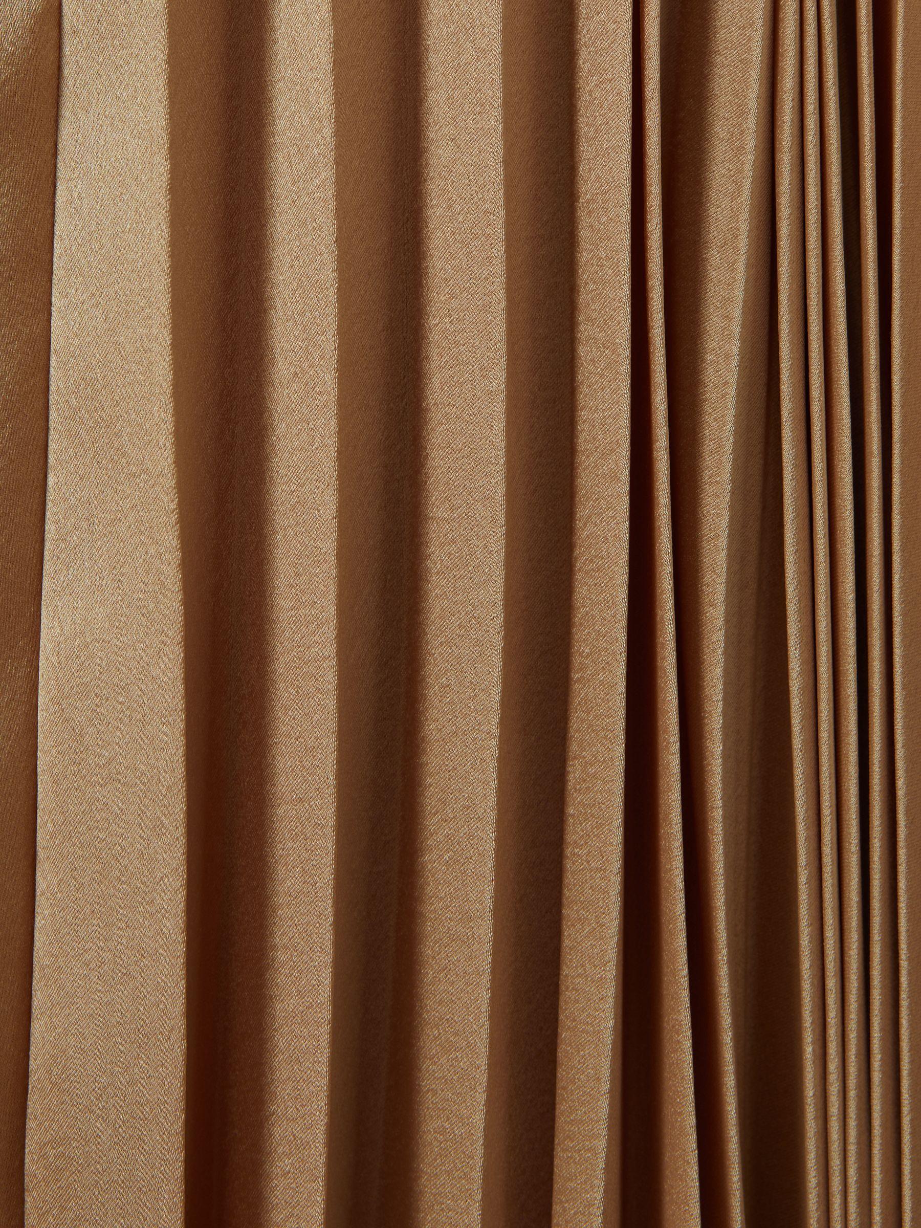 Acler Pleated Asymmetric Midi Dress in Gold Product Image