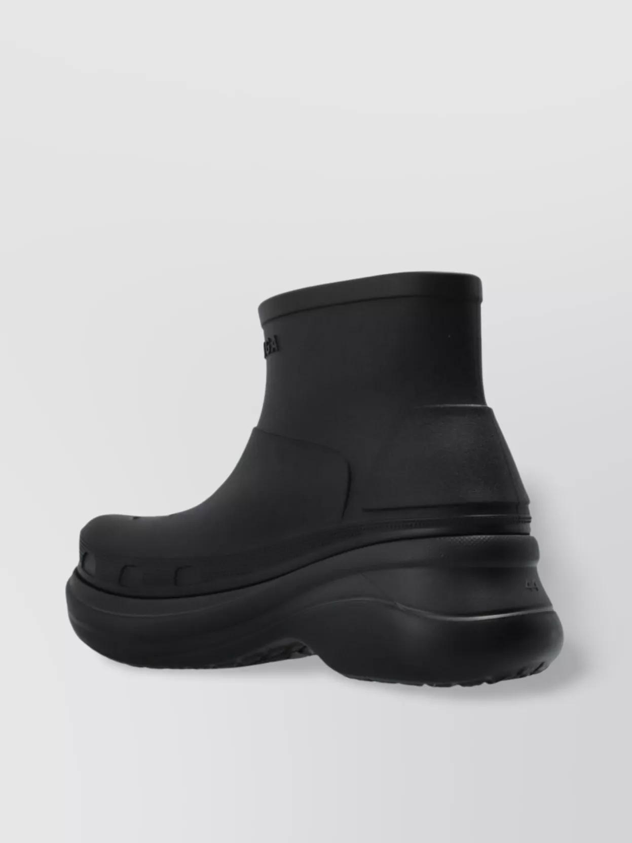 BALENCIAGA Black Crocs Edition Rubber Boots In 1000 Product Image