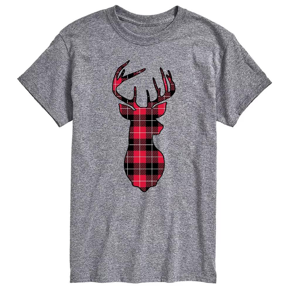 Big & Tall Buffalo Plaid Deer Tee, Men's,  Product Image