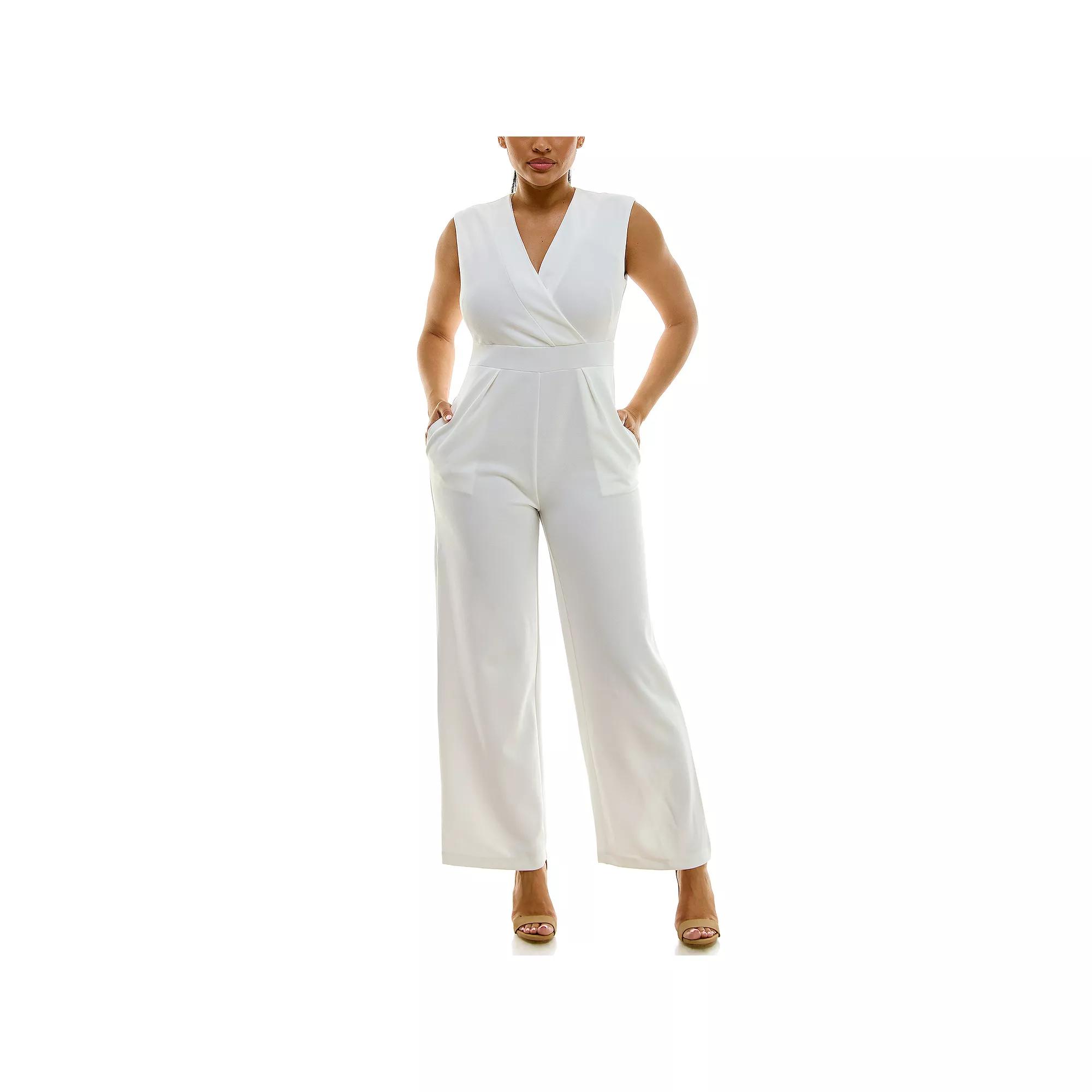 Women's Nina Leonard Surplice Jumpsuit,  Product Image