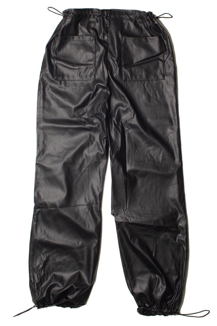 Pleather Drawstring Parachute Pants Product Image