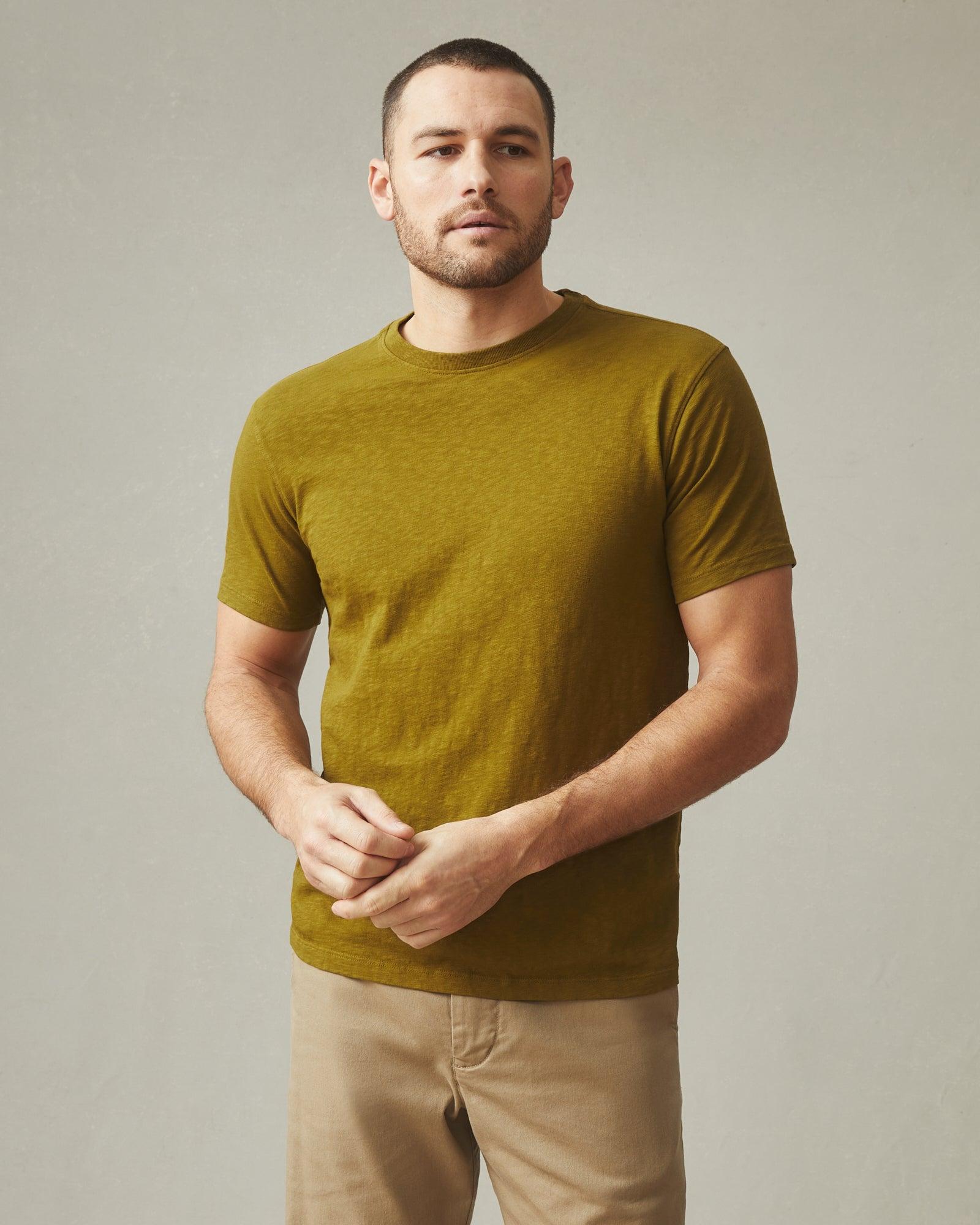Men's Premium Slub Crew Tee - Fir Green Male Product Image