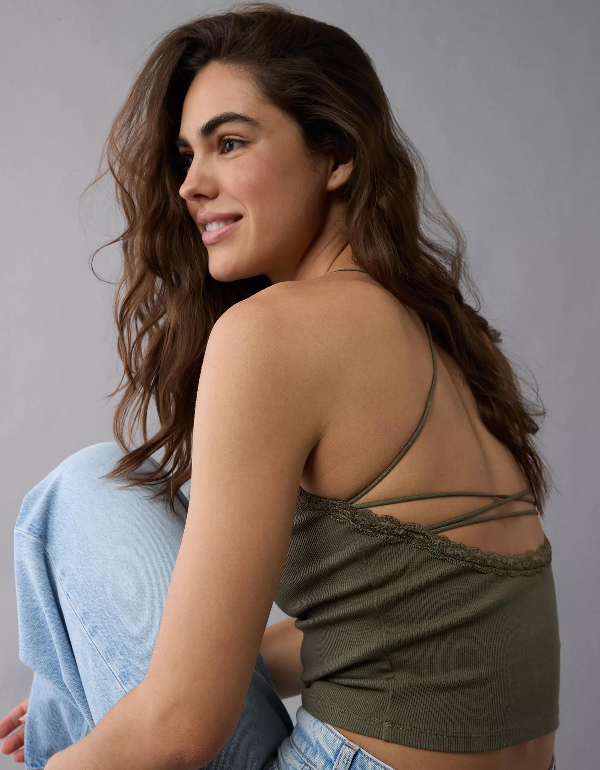 AE Strappy Go Lucky Cropped Lace Tank Top Product Image