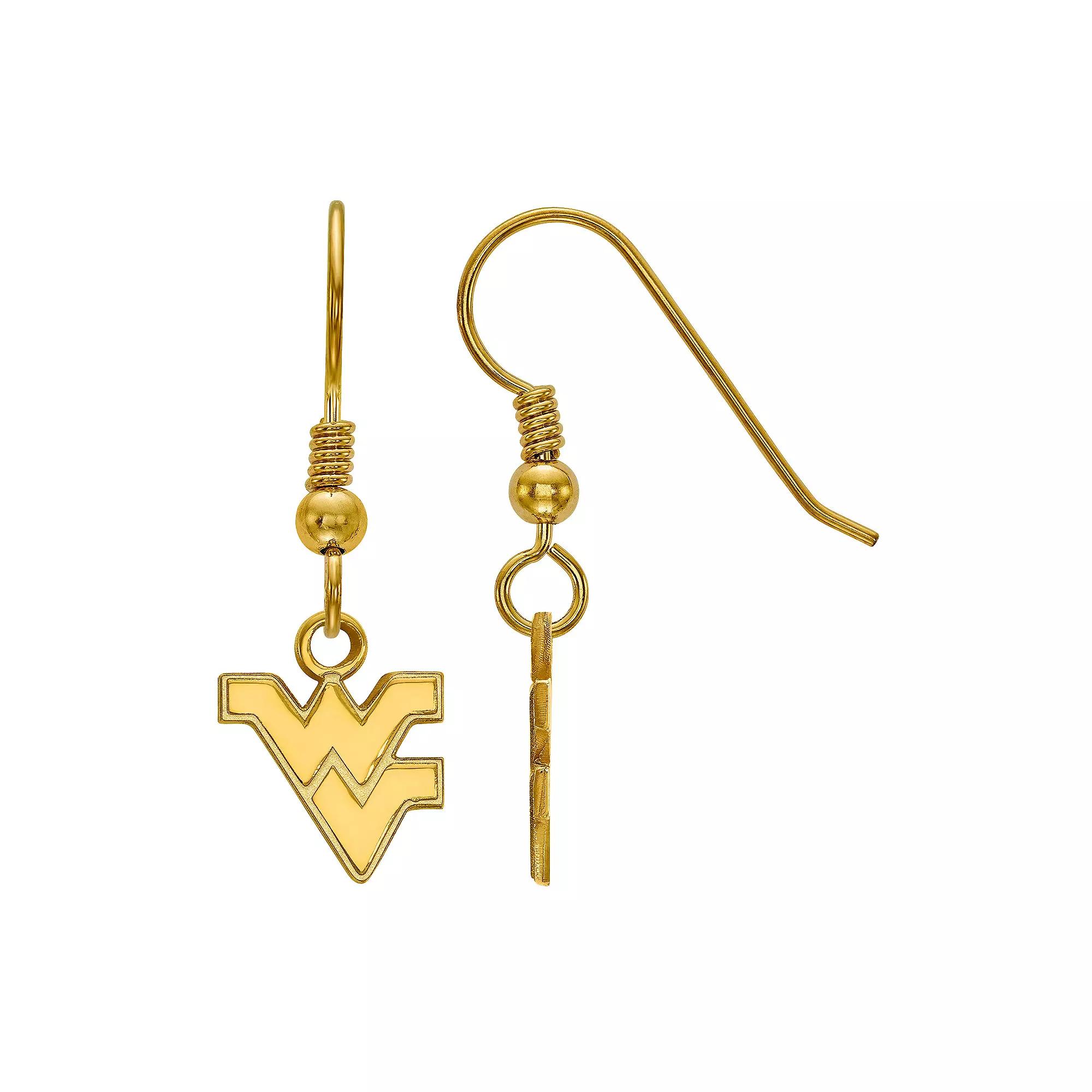 LogoArt Sterling Silver West Virginia Mountaineers Extra Small Dangle Earrings, Womens Product Image