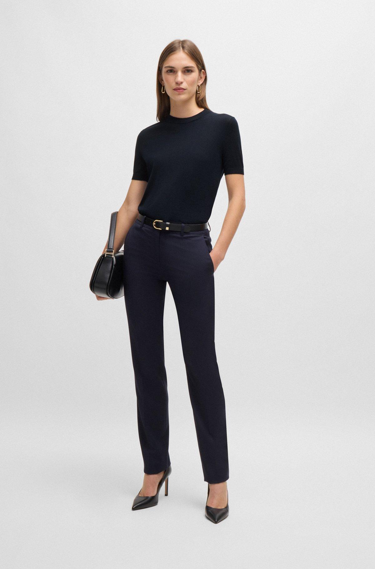 Short-sleeved sweater in Merino wool Product Image