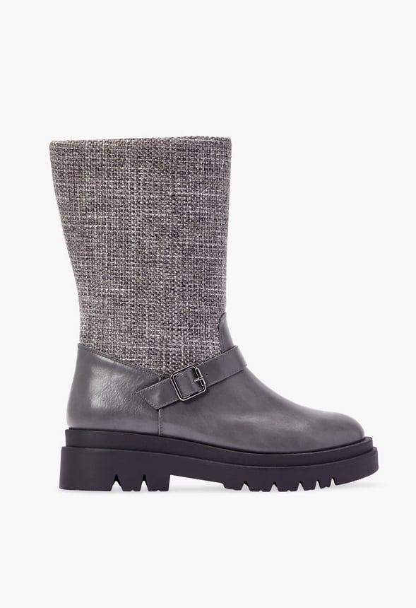 JustFab Margaux Platform Loafer Pump Womens Black/ White Size 8.5 Product Image