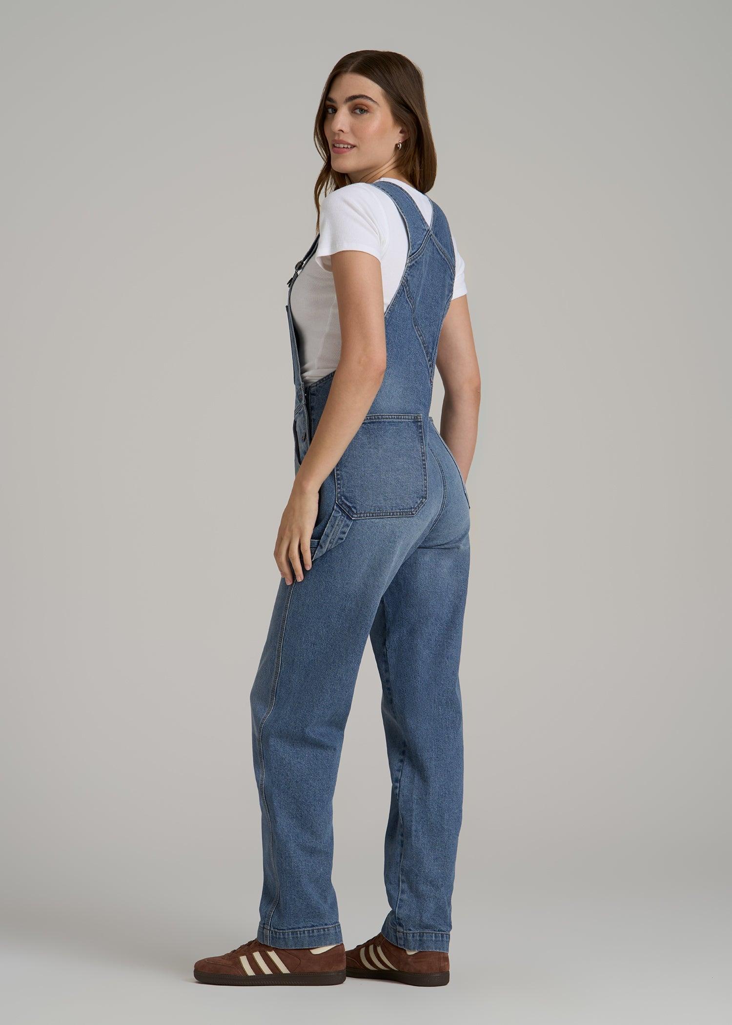 Denim Overalls for Tall Women in Malibu Blue Female Product Image