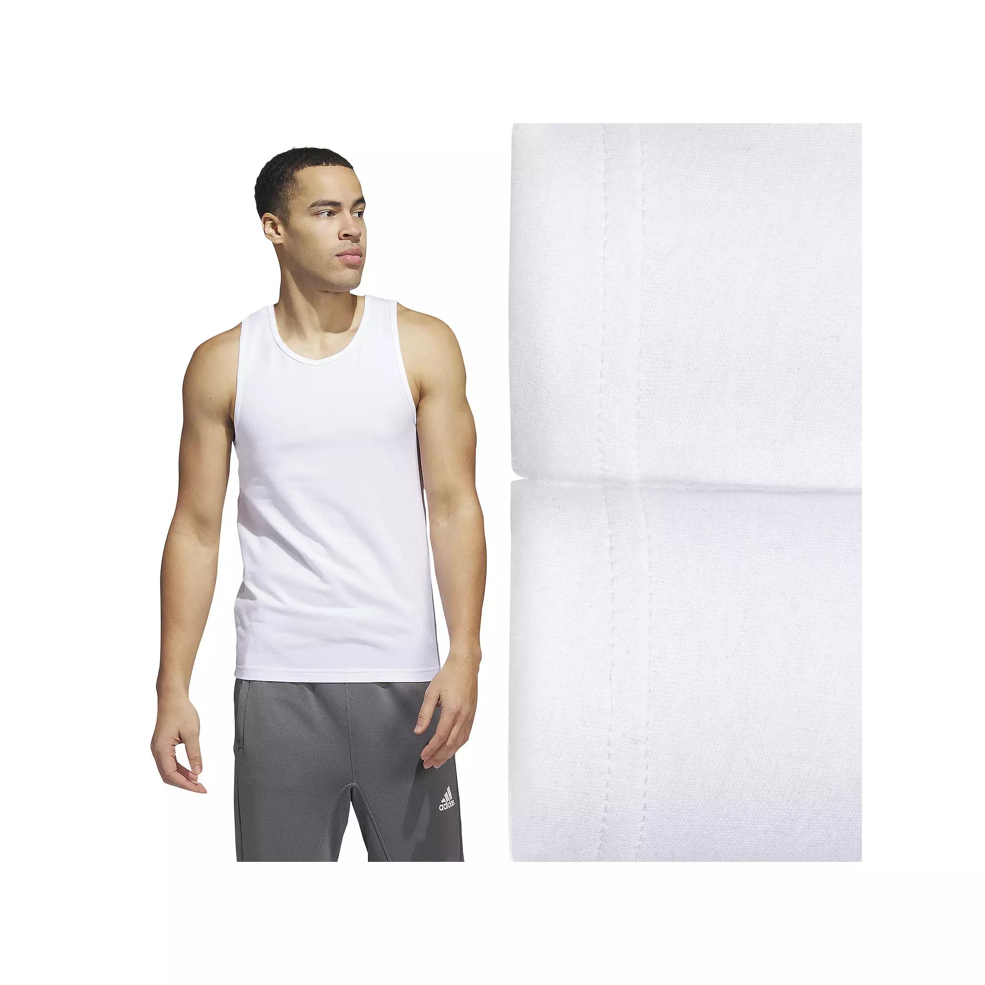 Men's adidas 2-pack Stretch Cotton Tank Tops,  Product Image
