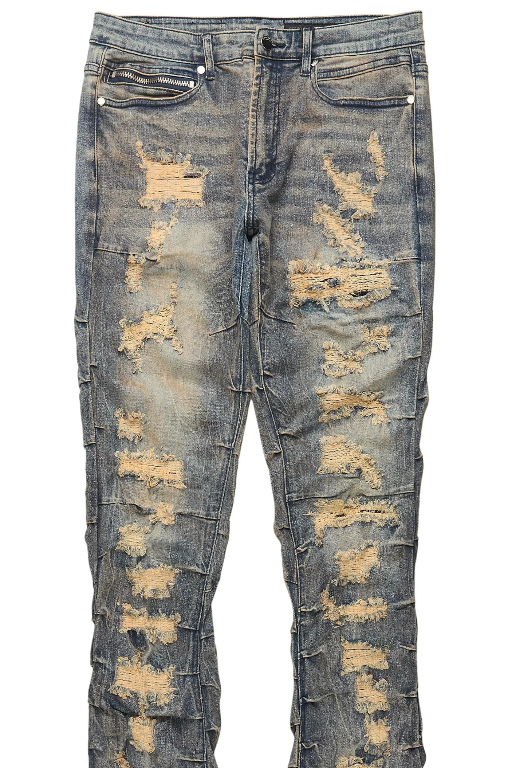 Mercol Blue Stacked Flare Jean Male Product Image