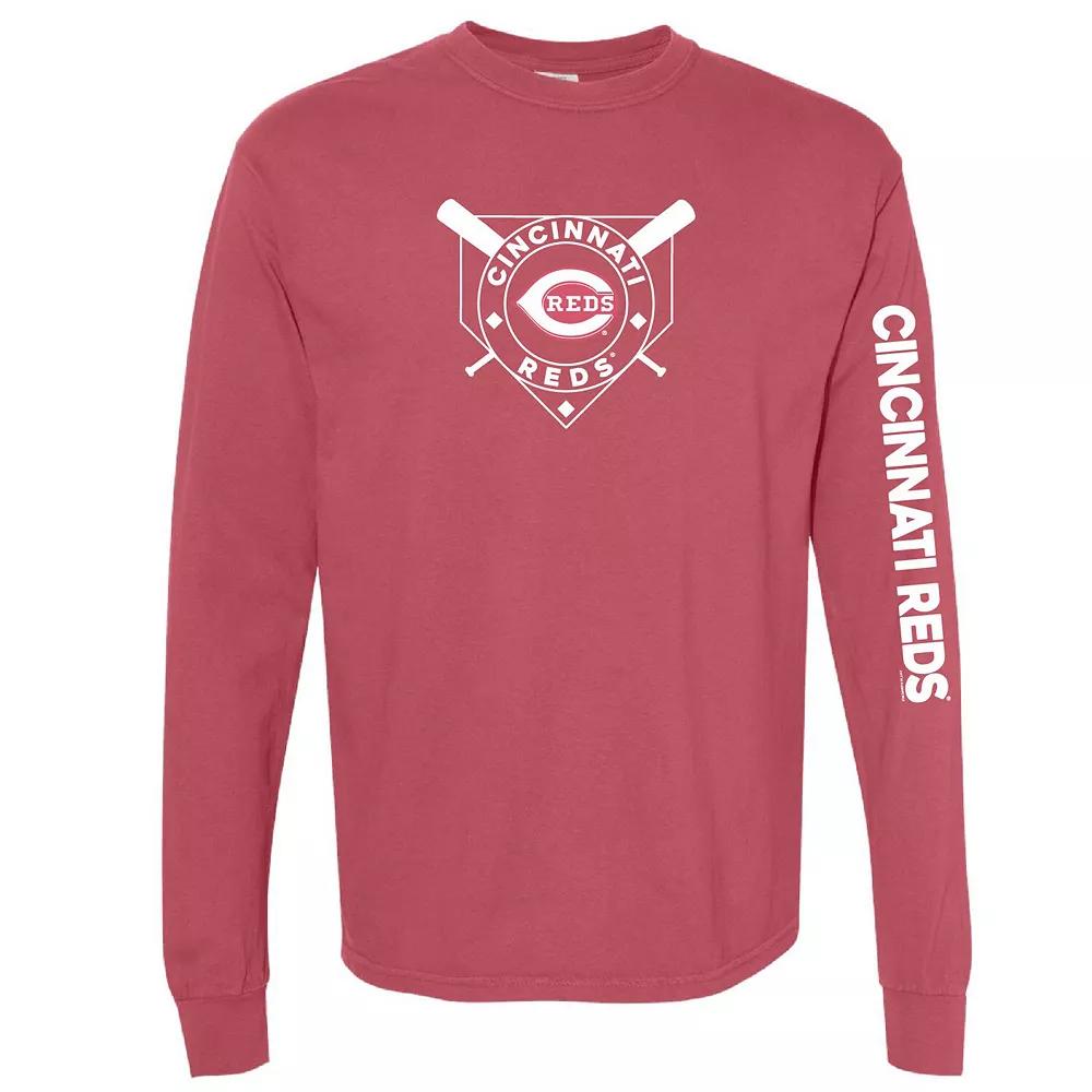 Women's Soft as a Grape Red Cincinnati Reds Pigment Dye Long Sleeve T-Shirt,  Product Image