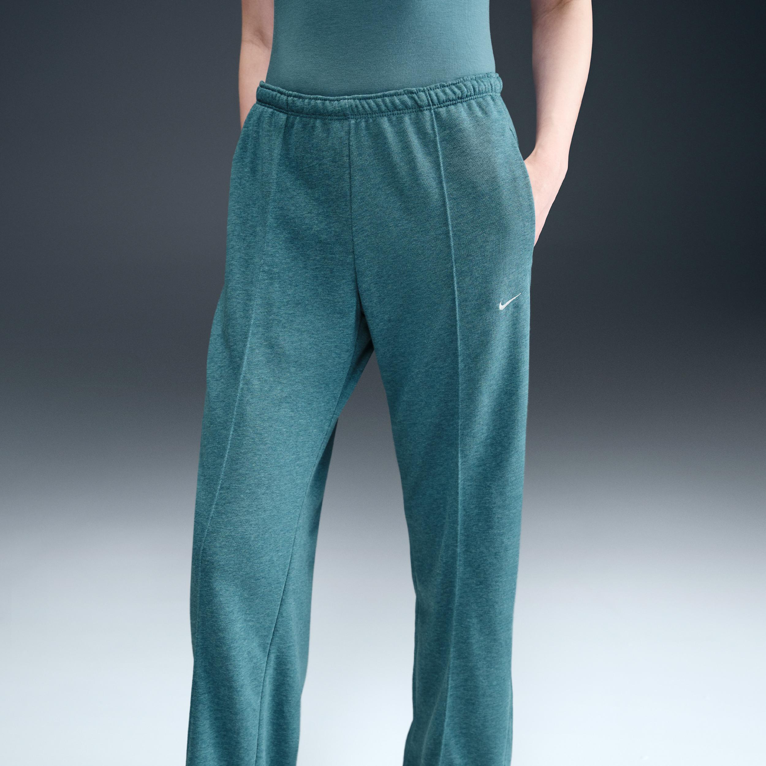 Womens Nike Sportswear Chill Terry Mid-Rise French Terry Open-Hem Sweatpants | HF6457-006 Product Image