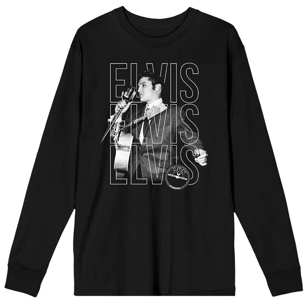 Men's Sun Records Elvis Repeat Long Sleeve Graphic Tee,  Product Image