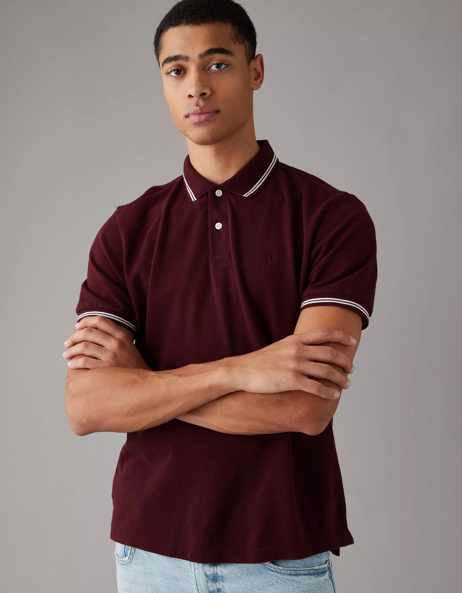 AE Lived-In Pique Polo Shirt Product Image