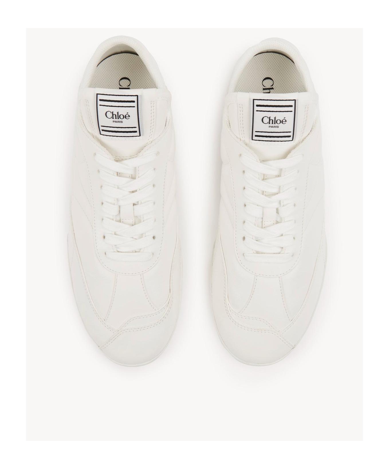 CHLOÉ Womens Chloe Kick Brand-patch Leather Low-top Trainers In White Product Image