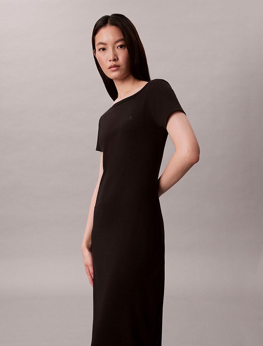 Cotton Contour Rib Short Sleeve Dress Product Image
