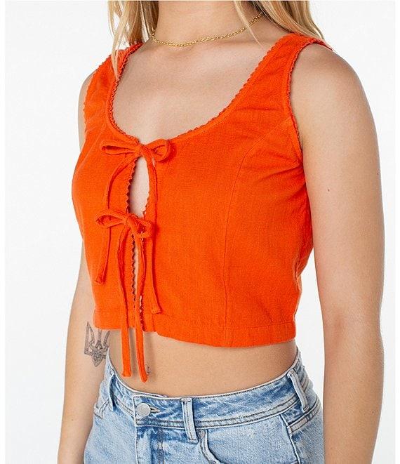 Roxy Kayla Cropped Tie Front Tank Top Product Image