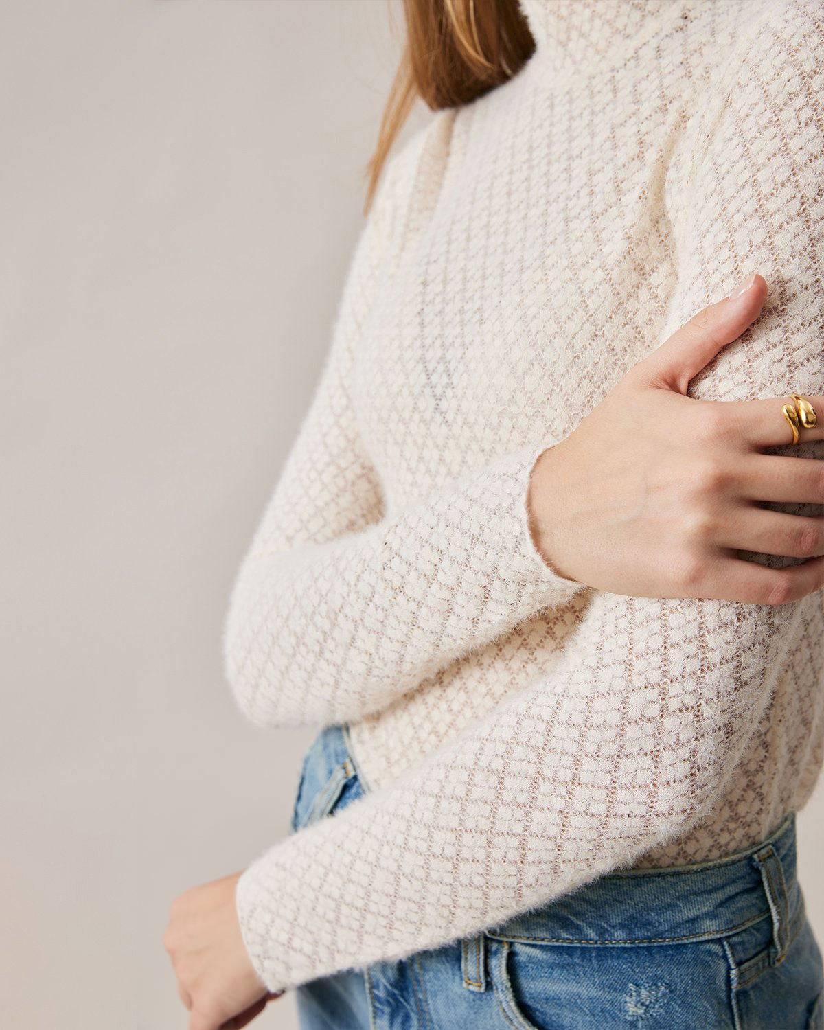 The Floral See-Through Knitwear Female Product Image