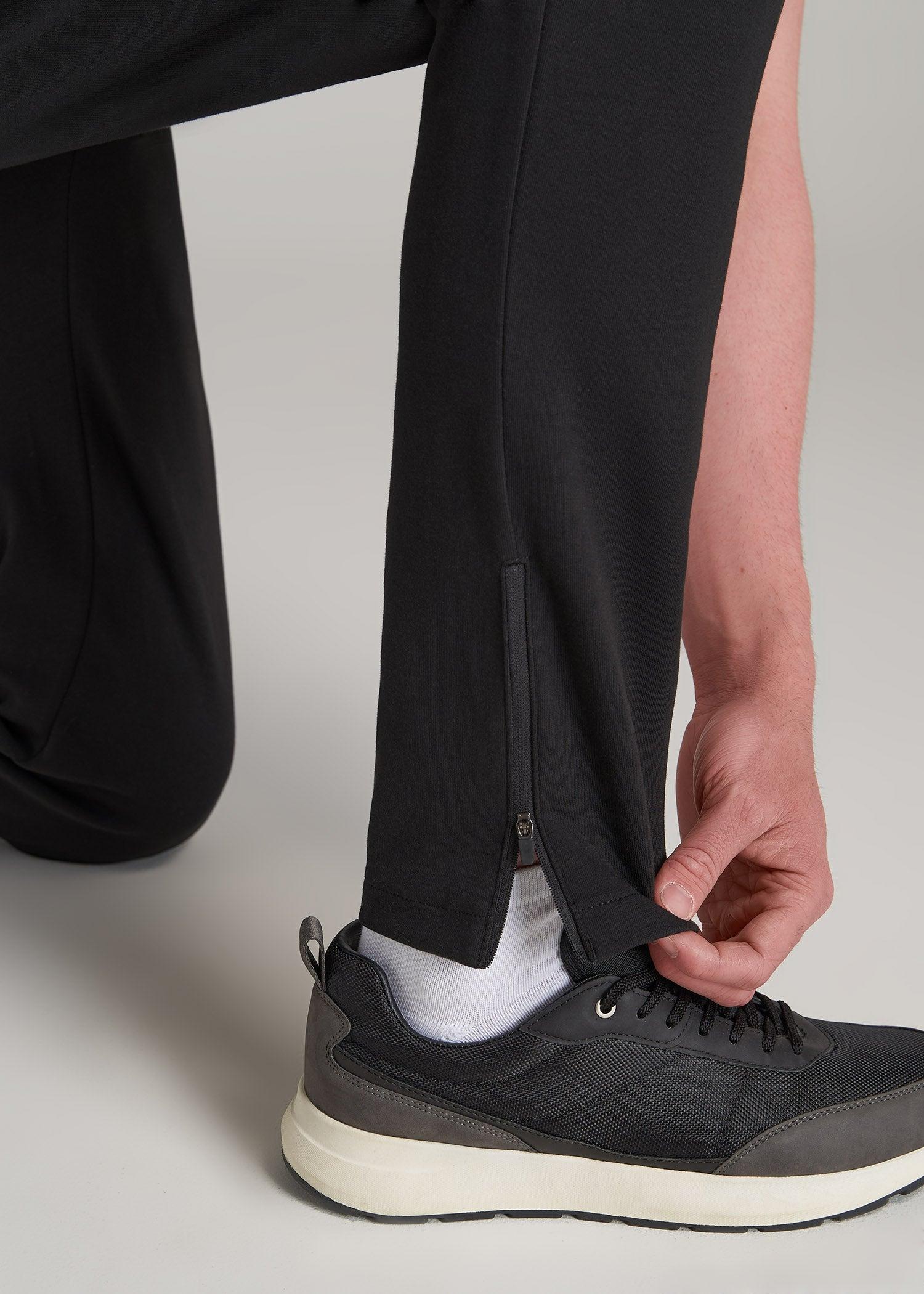 Tech-Knit Zip Joggers for Tall Men in Black Male Product Image