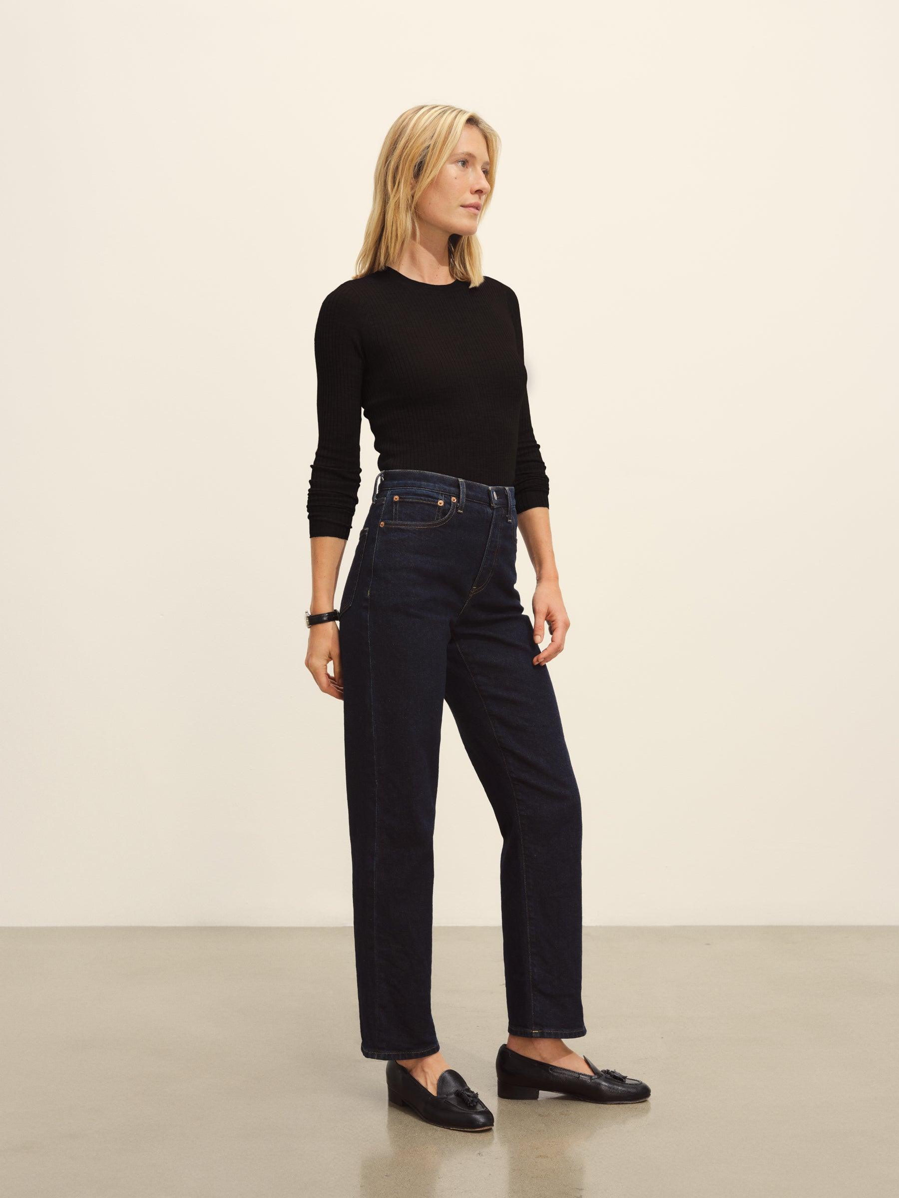 Black Featherweight Silk Cashmere L/S Crew Product Image