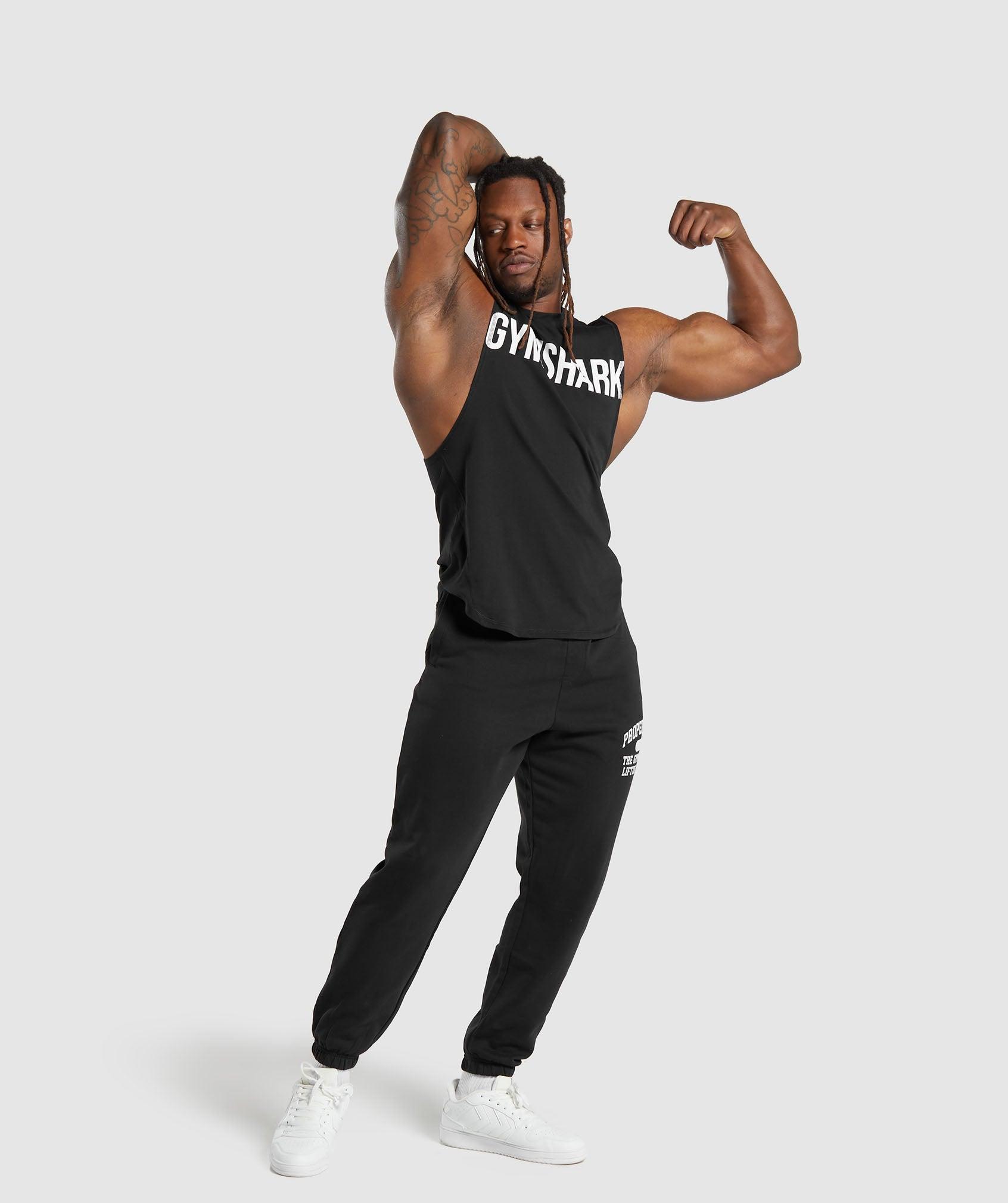 Gymshark Impact Drop Arm Tank - Black Male Product Image
