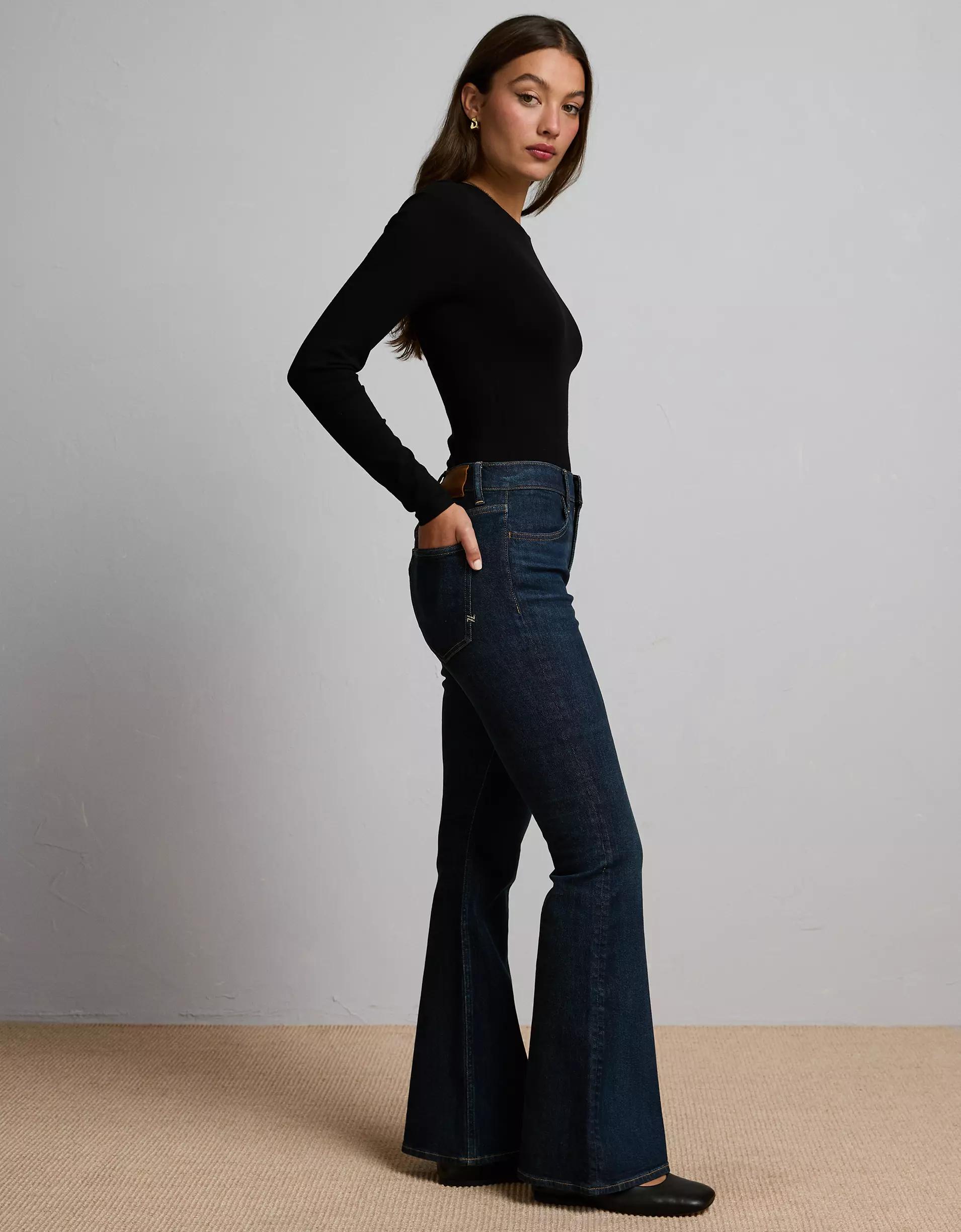 AE77 Premium High-Waisted Flare Jean Product Image