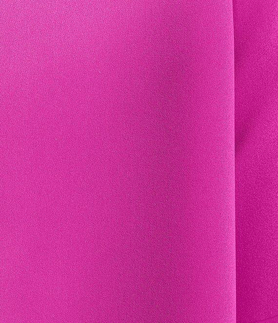 Caroline Rose Julia Matte Crepe Crew Neck 3/4 Ruffled Sleeve High-Low Hem Top Product Image