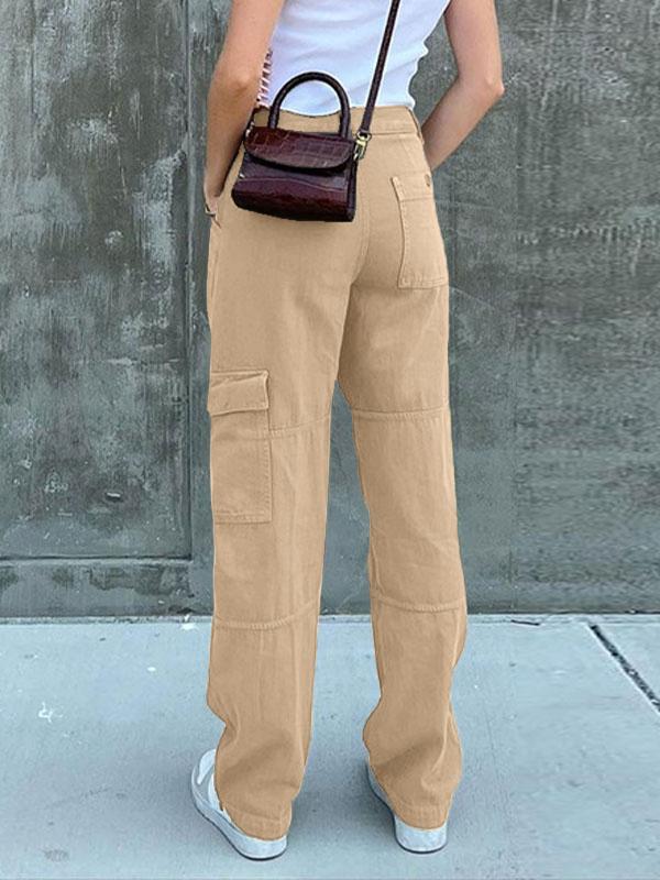 Pocket Patched Straight Cargo Jeans Product Image