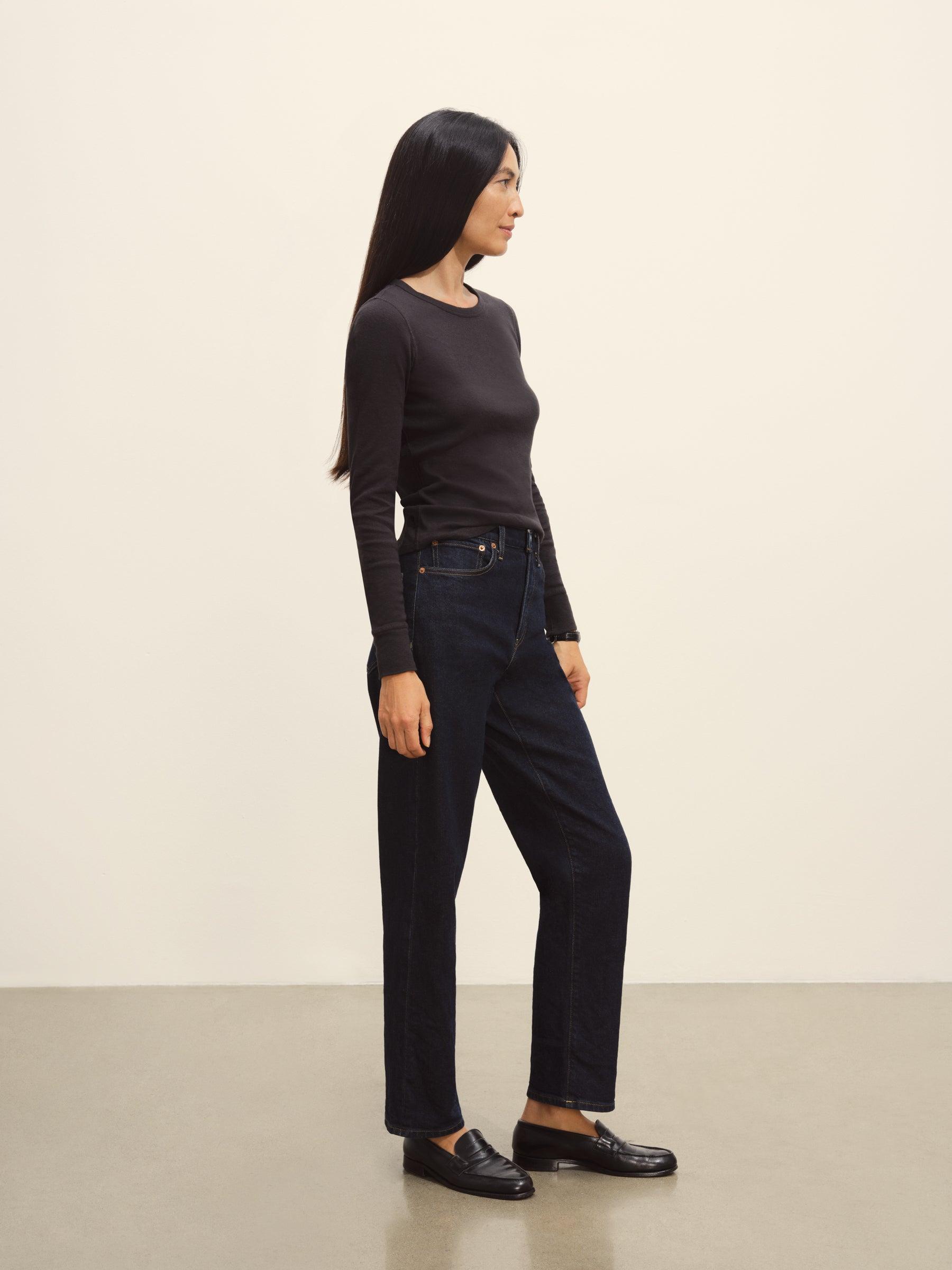 Soft Black Heirloom Rib L/S Crew Product Image