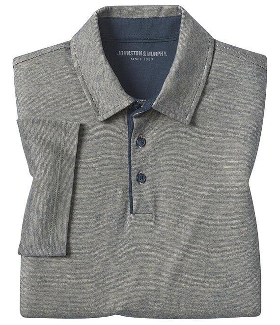 Johnston & Murphy Fine Stripe Short Sleeve Polo Shirt Product Image