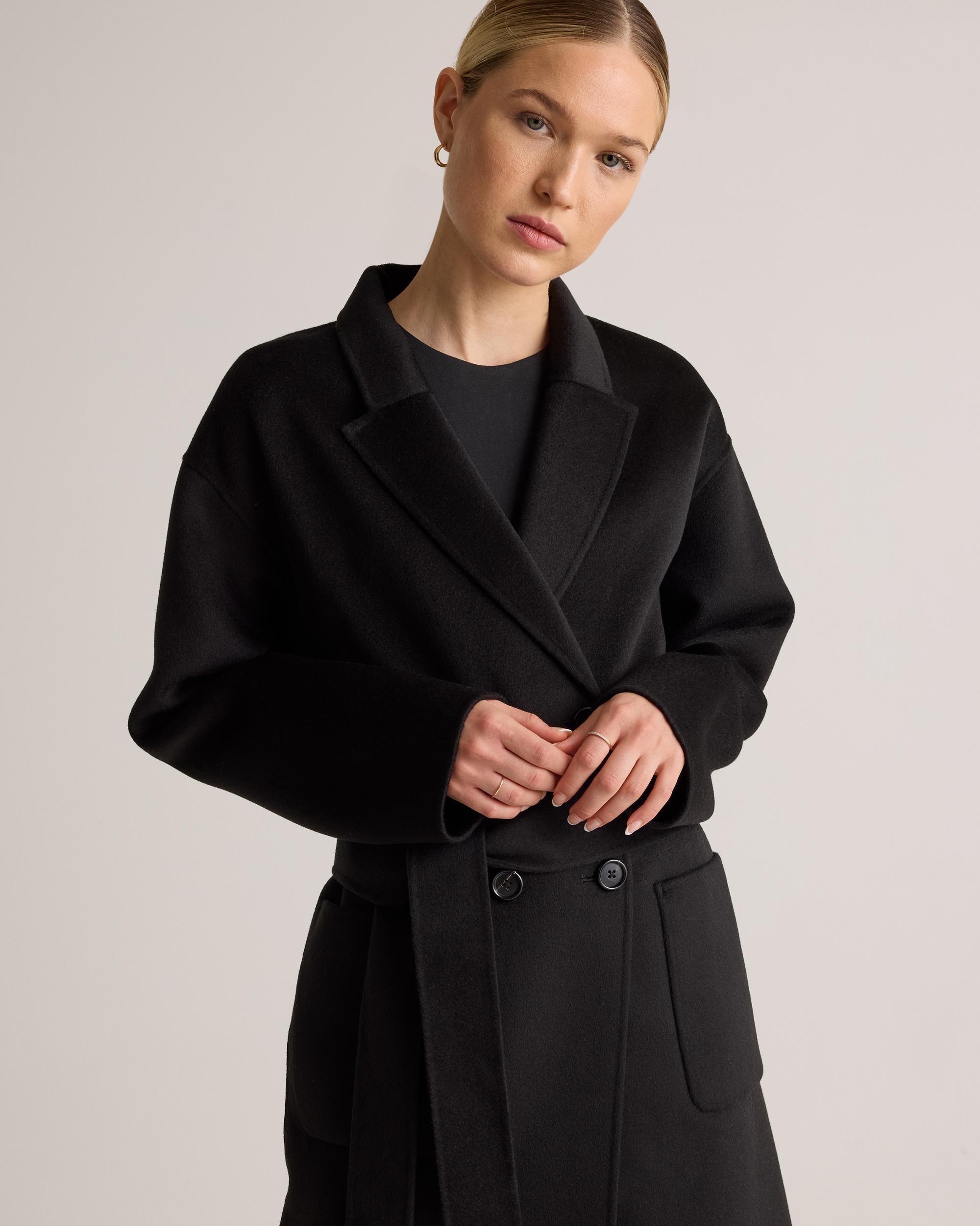 Quince | Women's 100% Mongolian Cashmere Double-Faced Double-Breasted Wrap Coat Product Image