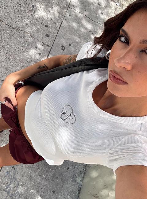 Baseline Rib Tee Oh Deer White Product Image