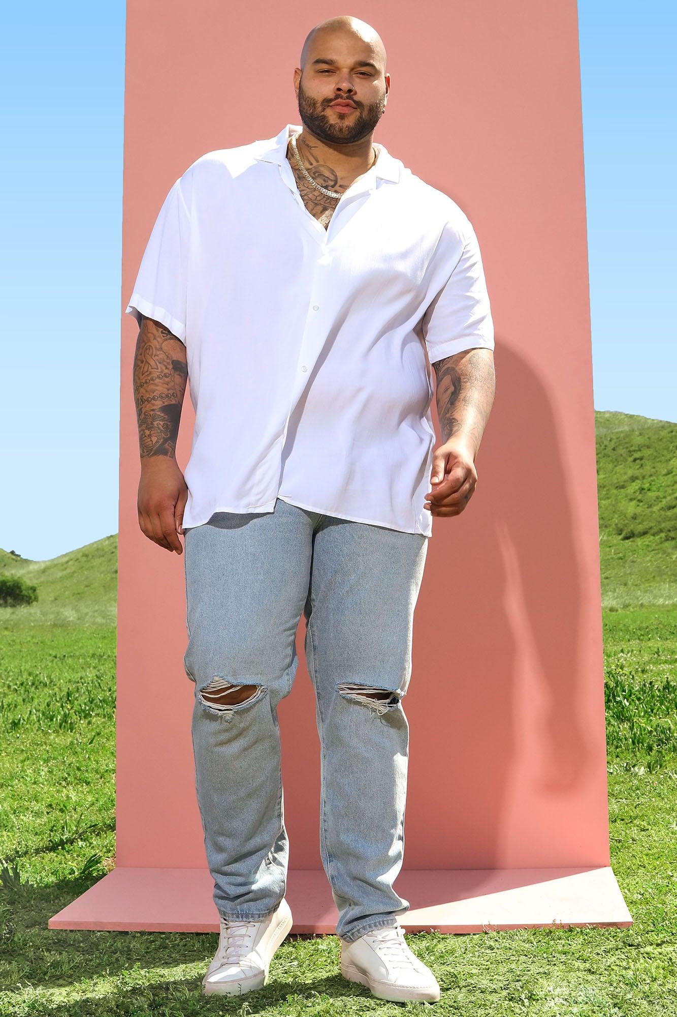 Dawson Relaxed Short Sleeve Cuban Collar Shirt - White Product Image