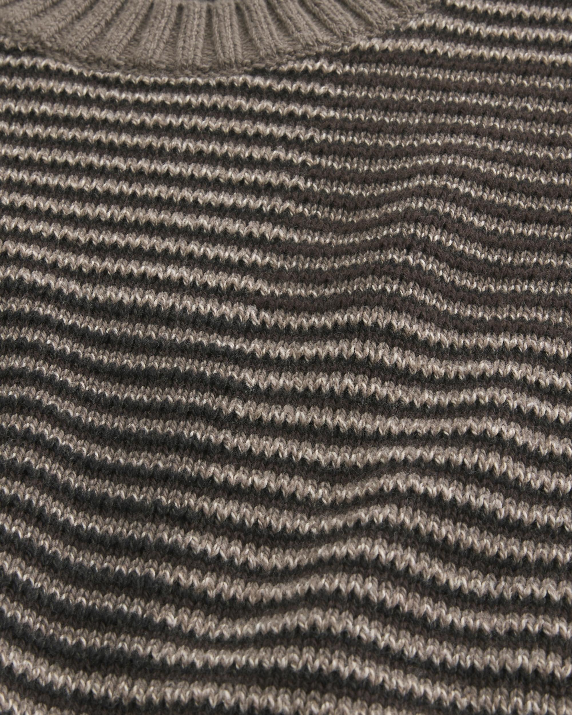 Boxy Cable-Knit Crew Sweater Product Image